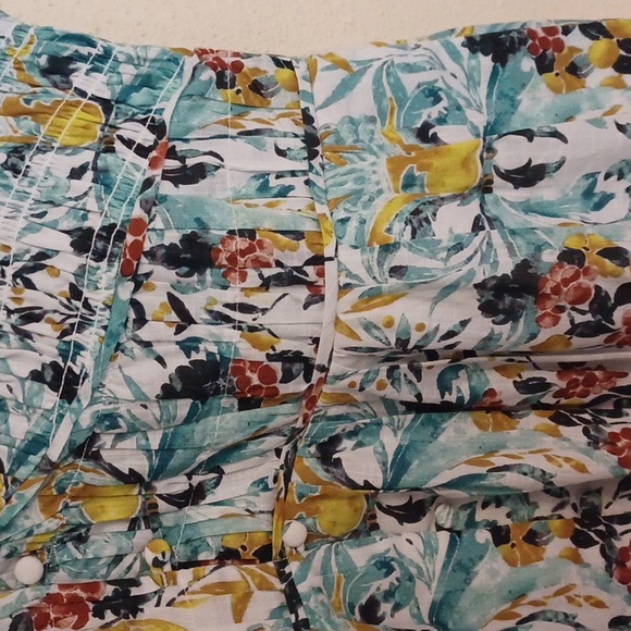 Anthropologie The Peregrine Floral Midi Dress SZ M Button Up Ruffle Sleeve NWOT - Picture 9 of 16